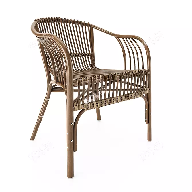 Stylish Rattan Chair: Comfort Meets Elegance 3D model image 1
