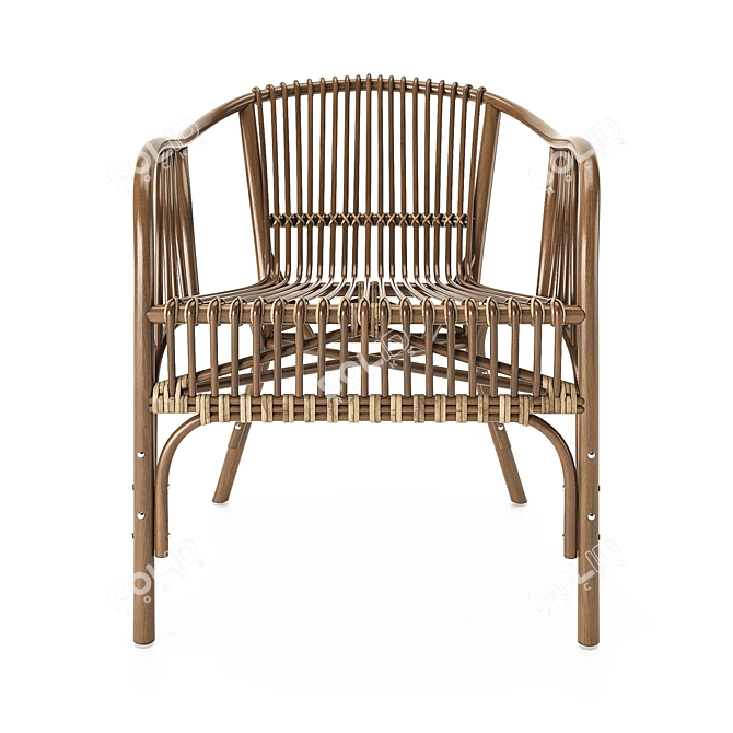 Stylish Rattan Chair: Comfort Meets Elegance 3D model image 2