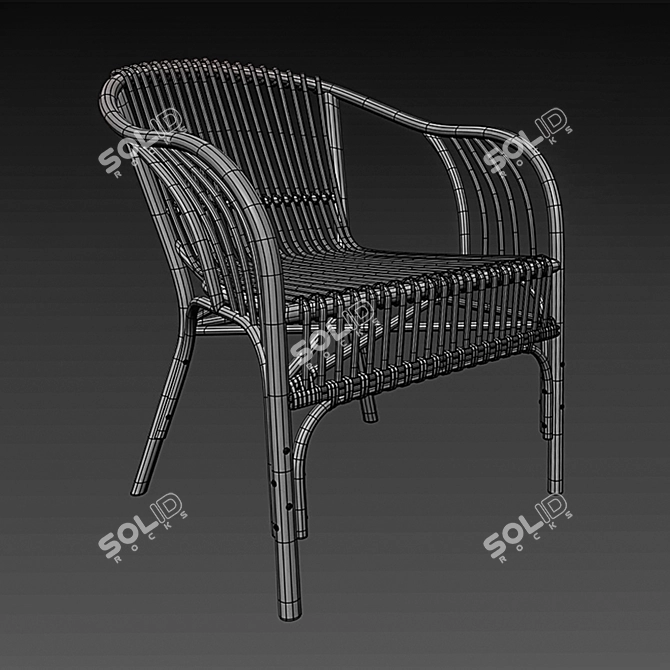 Stylish Rattan Chair: Comfort Meets Elegance 3D model image 4