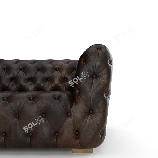 Premium Leather Buttoned Sofa 3D model image 3