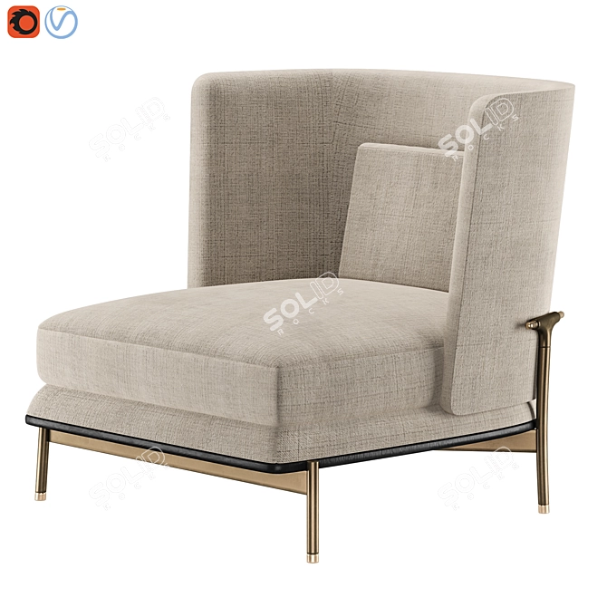 Luxury Comfort GAE Armchair 3D model image 1