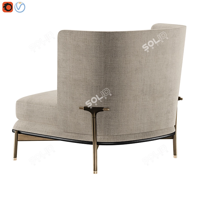 Luxury Comfort GAE Armchair 3D model image 2