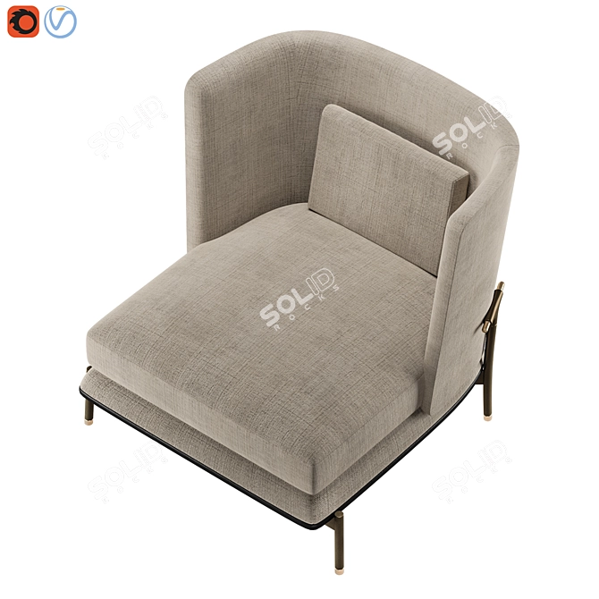 Luxury Comfort GAE Armchair 3D model image 5