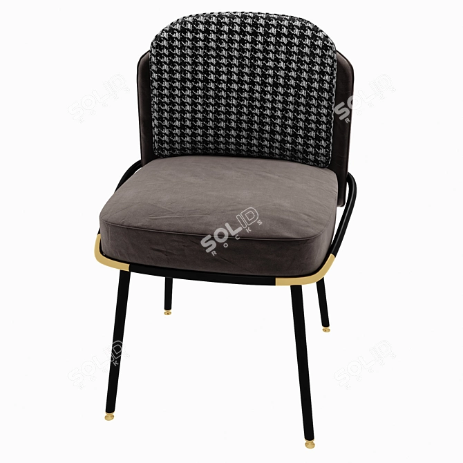 Elegant Bessie Dining Chair: Metal, Leather, Fabric 3D model image 2