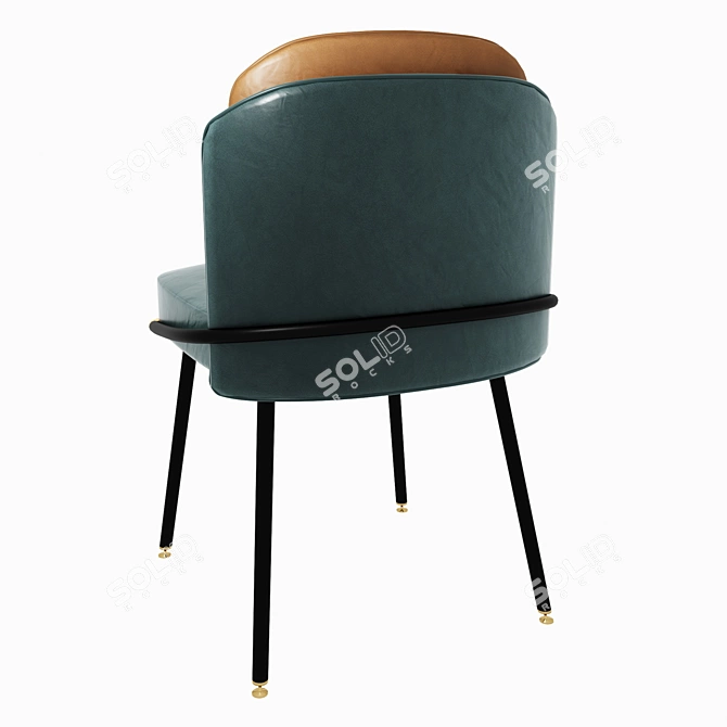 Elegant Bessie Dining Chair: Metal, Leather, Fabric 3D model image 3