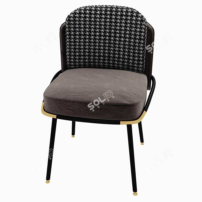 Elegant Bessie Dining Chair: Metal, Leather, Fabric 3D model image 4