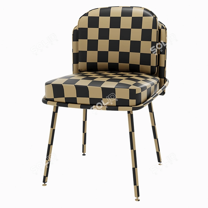 Elegant Bessie Dining Chair: Metal, Leather, Fabric 3D model image 5