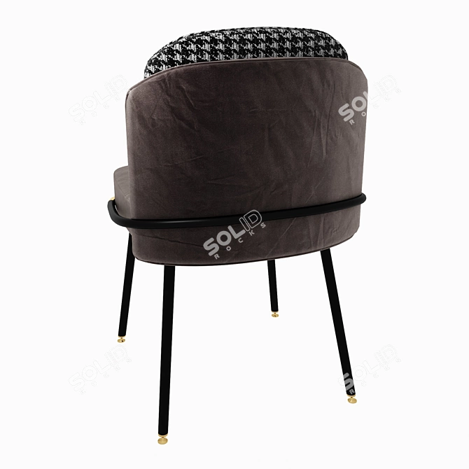 Elegant Bessie Dining Chair: Metal, Leather, Fabric 3D model image 6