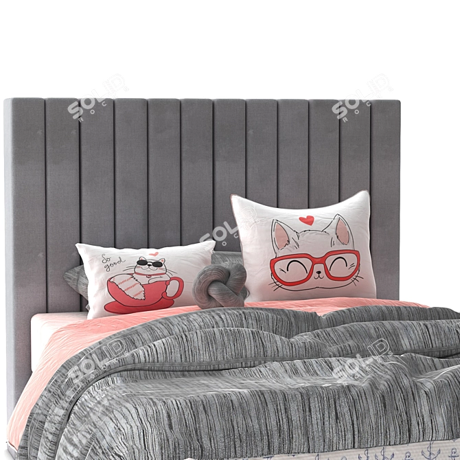 Cozy Cat Blanket Bed Set 3D model image 2