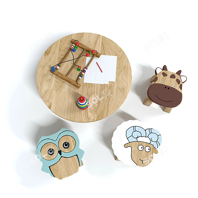 Animal-themed Children's Furniture 3D model image 2