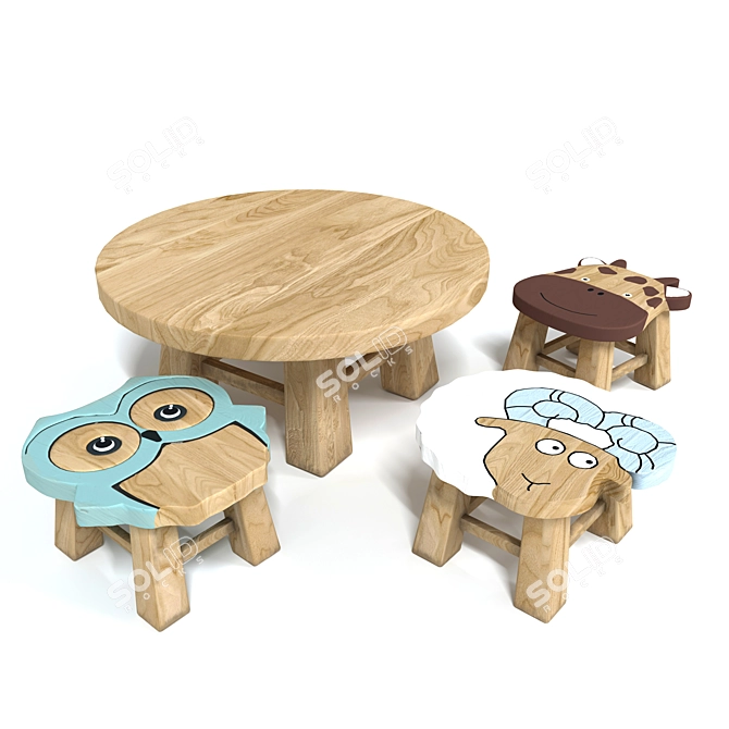 Animal-themed Children's Furniture 3D model image 6