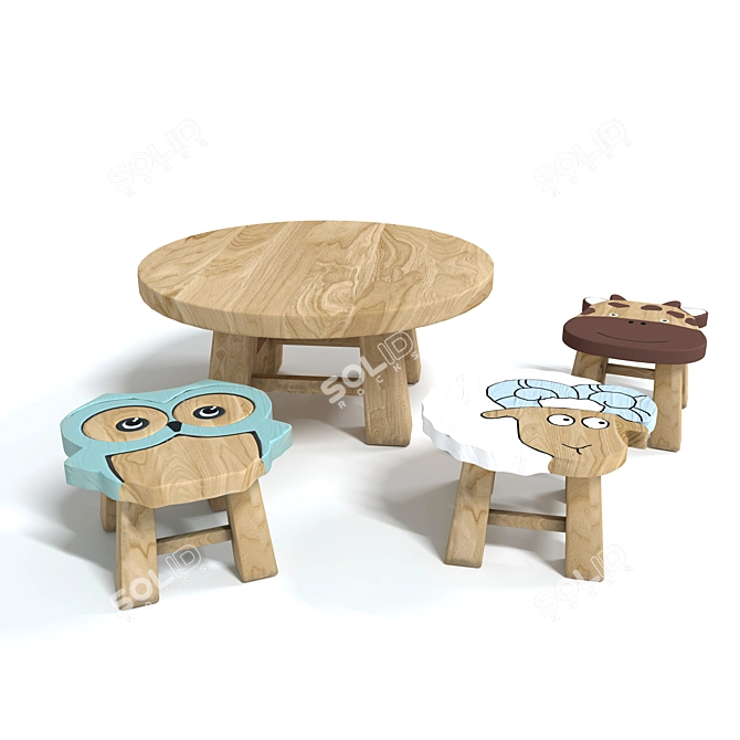 Animal-themed Children's Furniture 3D model image 8