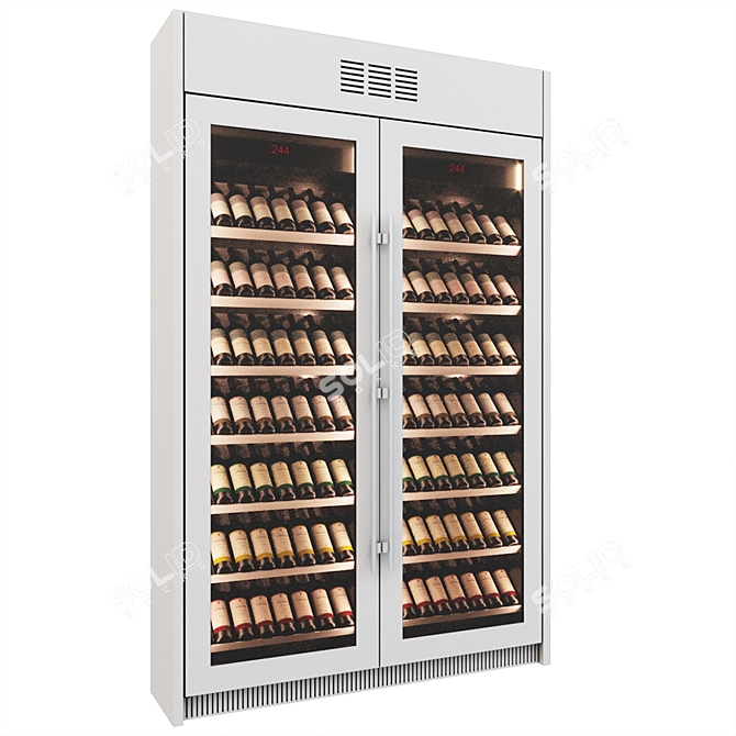 Elegant Wine Cabinet: Stylish and Textured 3D model image 1