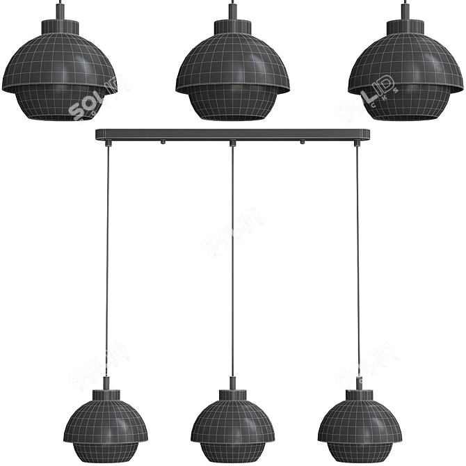 Eurosvet Nocciola Bronze Black Pendant Light 3D model image 2