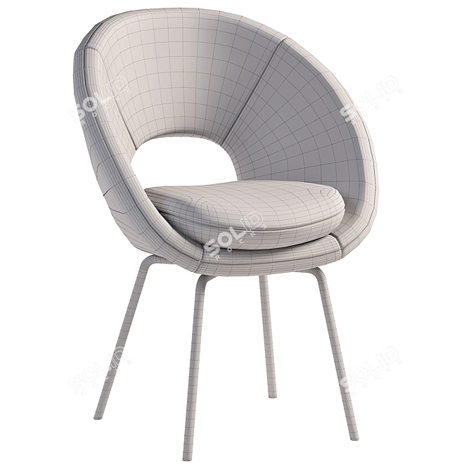 Modern Blue Dining Chair 3D model image 4