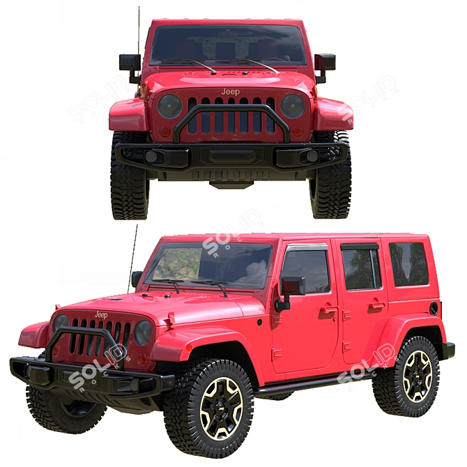 High-detail Jeep 3D Model - 712K Polygons 3D model image 3