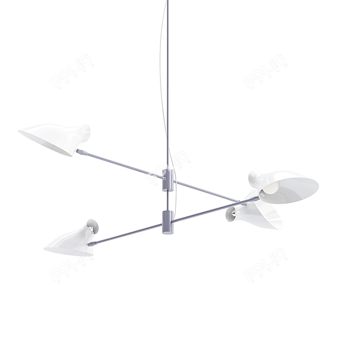 Sleek Cross Cable Pendant 3D model image 1