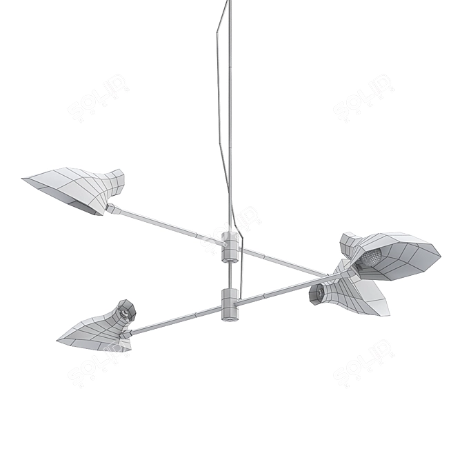 Sleek Cross Cable Pendant 3D model image 2