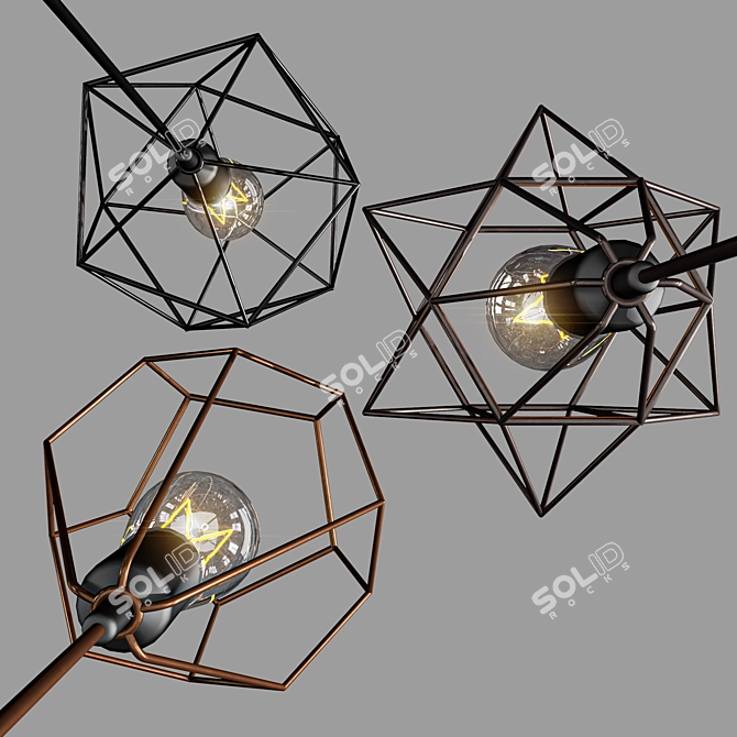 Versatile Pendant Lighting Trio 3D model image 3