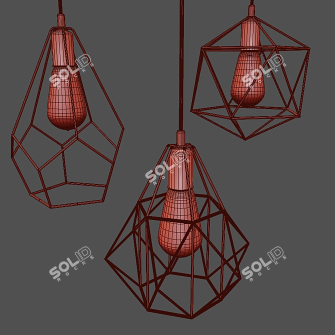 Versatile Pendant Lighting Trio 3D model image 4