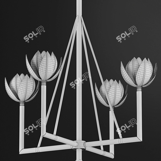 Elegant Two-Tier Chandelier Alberto 3D model image 2