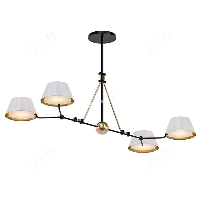 Chic Chiltern Quad Lighting 3D model image 1