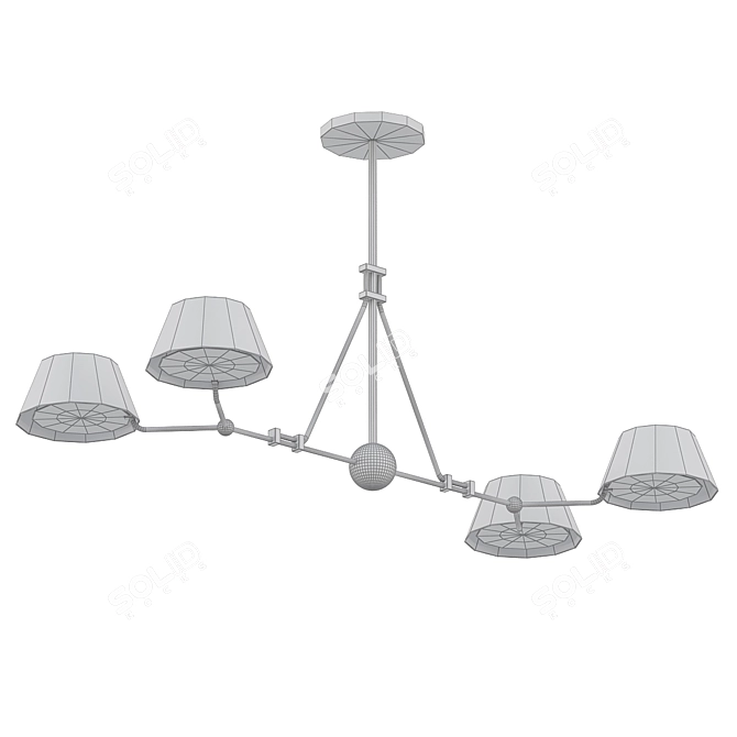 Chic Chiltern Quad Lighting 3D model image 2