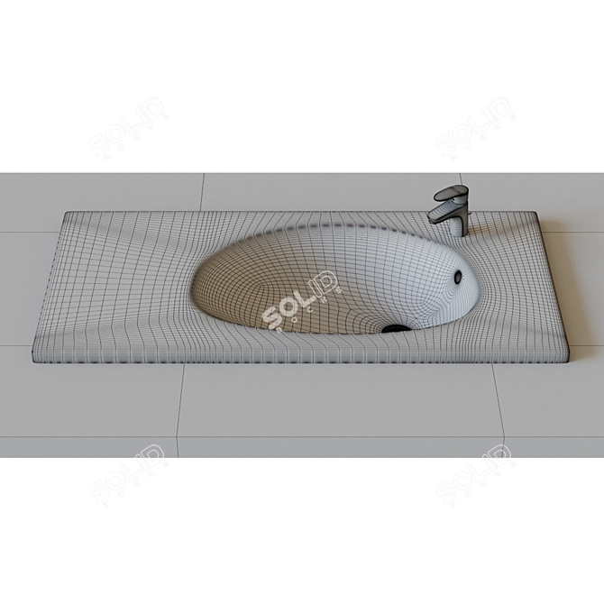 Elegant Roca Etna Washbasin 3D model image 2