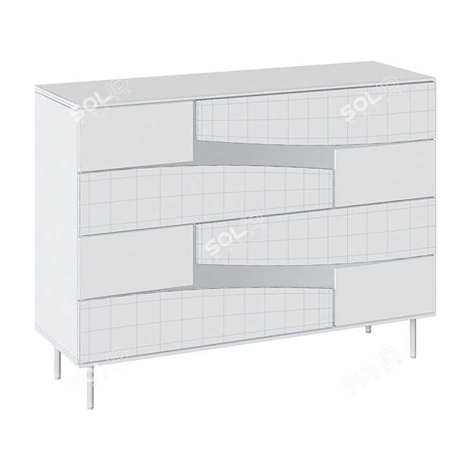 Cutt Modern Walnut Chest of Drawers 3D model image 2