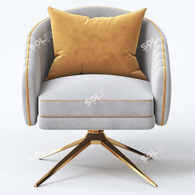 Elegant Pleated Swivel Chair 3D model image 2