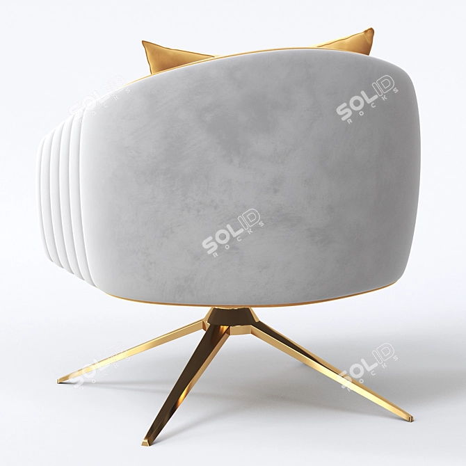 Elegant Pleated Swivel Chair 3D model image 4
