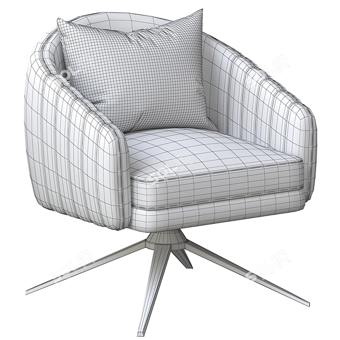 Elegant Pleated Swivel Chair 3D model image 5