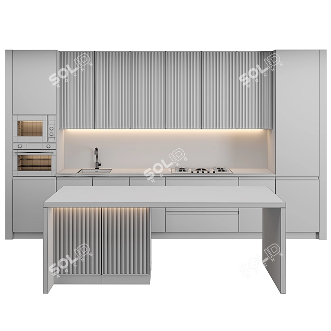 Modern Island Kitchen: Versatile, High-quality, Render-ready 3D model image 5