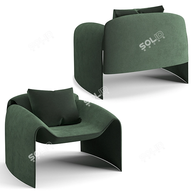 Sleek and Sophisticated: Poliform Le Club Armchair 3D model image 3