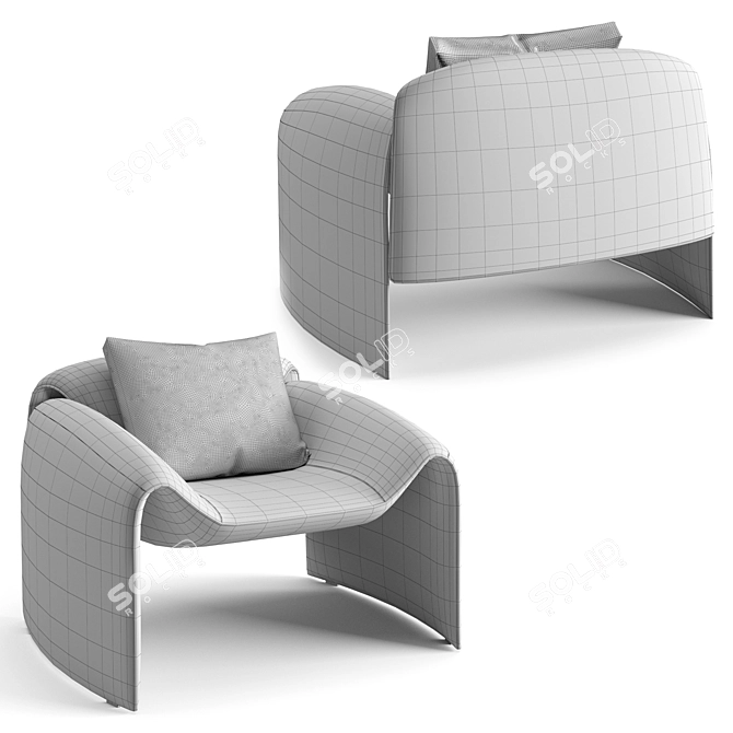 Sleek and Sophisticated: Poliform Le Club Armchair 3D model image 5