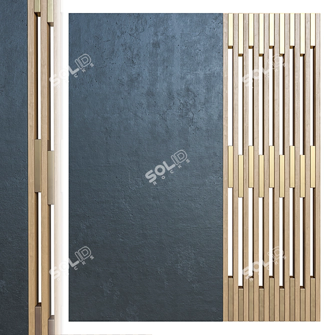 Title: Slatted Partition Panel 3D model image 1