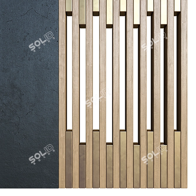 Title: Slatted Partition Panel 3D model image 2