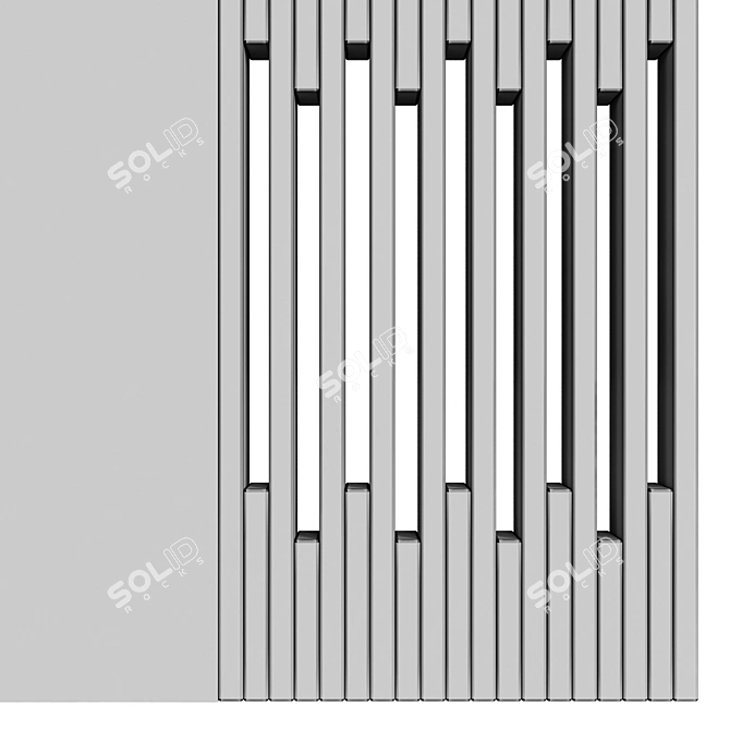 Title: Slatted Partition Panel 3D model image 4