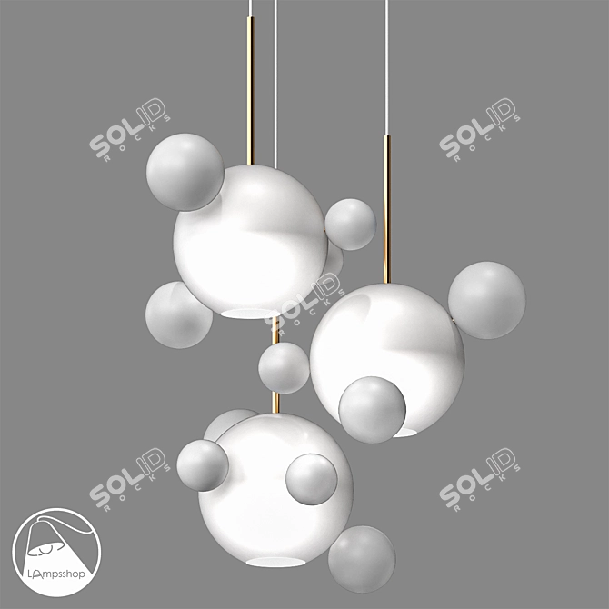 Bolle Bubbles Frosted Pendant Lights 3D model image 3