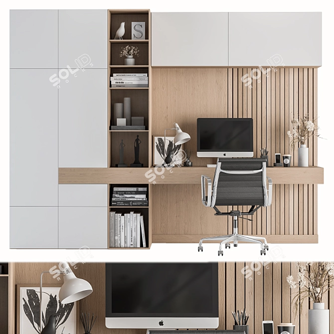 Elegant and Functional Home Office Furniture 3D model image 1