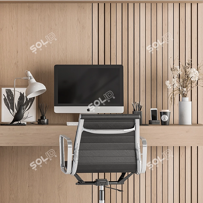 Elegant and Functional Home Office Furniture 3D model image 2