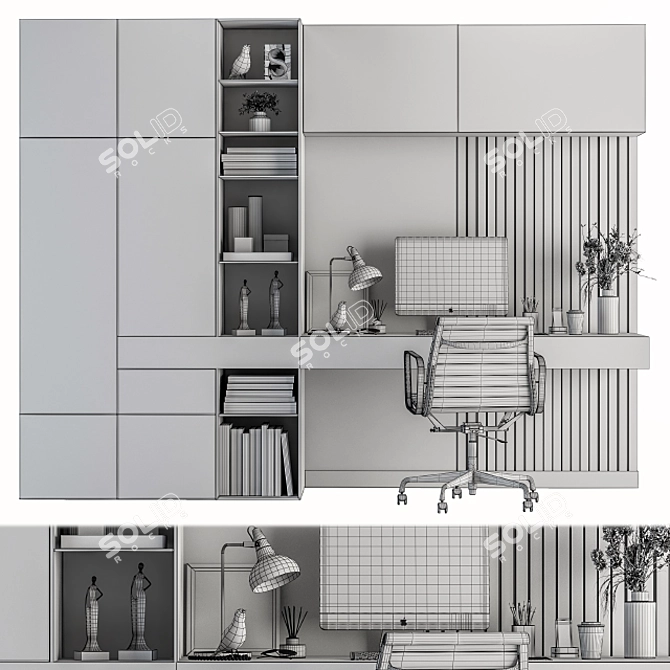 Elegant and Functional Home Office Furniture 3D model image 4