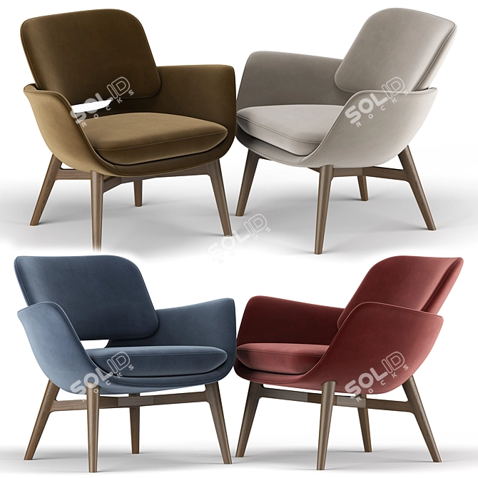 Elegant Comfort: Martha Armchair 3D model image 2