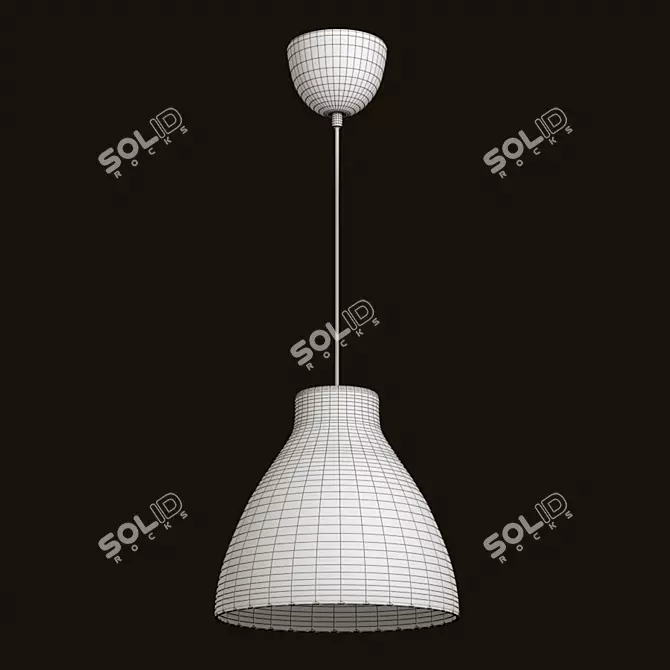 MELODI Pendant Lamp - White, 28cm Diameter 3D model image 3