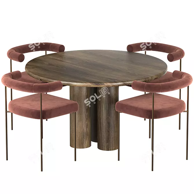 Modern Dining Set: 2015 Design 3D model image 1