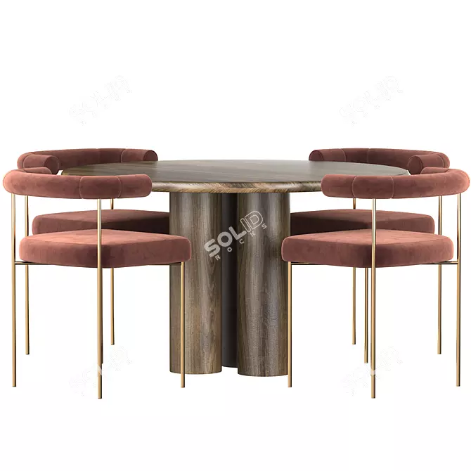 Modern Dining Set: 2015 Design 3D model image 2