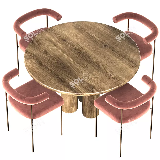 Modern Dining Set: 2015 Design 3D model image 3