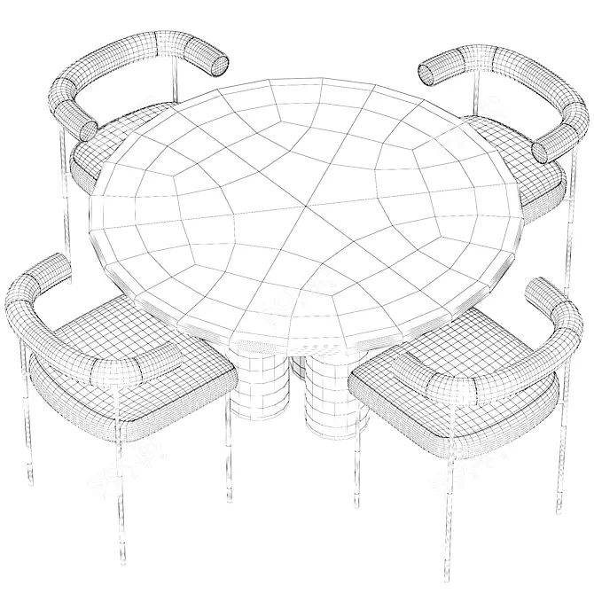 Modern Dining Set: 2015 Design 3D model image 4