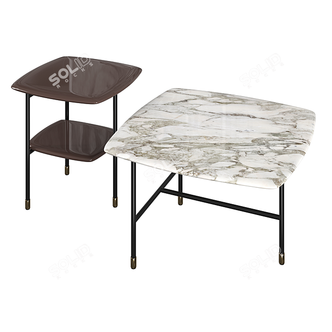Sleek Low Tables by Merediani 3D model image 3