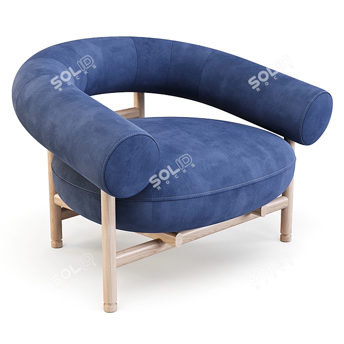 WeWood Loop: Scandinavian Lounge Chair 3D model image 1